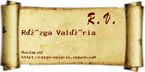 Rázga Valéria névjegykártya